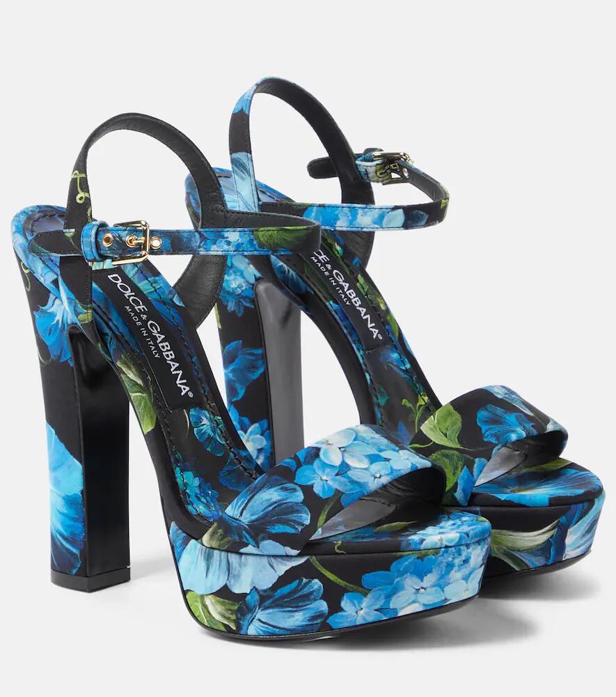 Dolce & Gabbana Floral satin platform sandals Cover