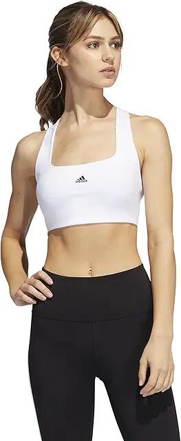 adidas PowerImpact Training Medium Support Bra (White/Black) Women's Bra Cover