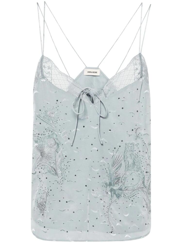 Zadig&Voltaire Capela wings-jacquard tank top - Grey Cover