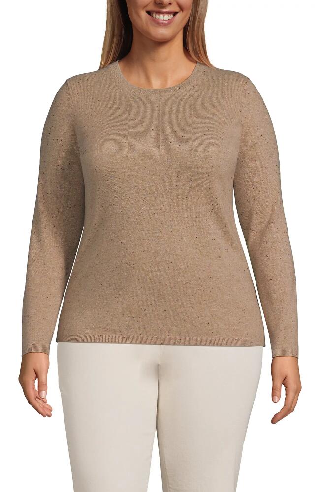 Lands' End Plus Size Cashmere Sweater in Vicuna Heather Donegal Cover