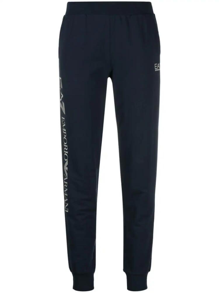 Ea7 Emporio Armani logo-print track pants - Blue Cover