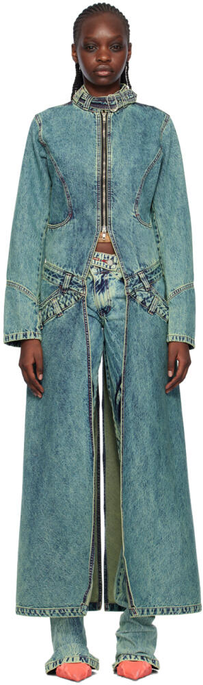 Masha Popova SSENSE Exclusive Blue Denim Coat Cover