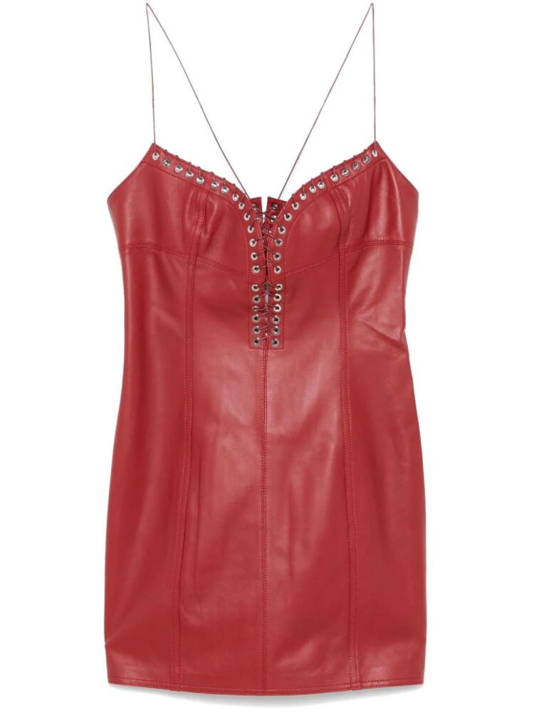 Ludovic de Saint Sernin Cleavage leather mini dress - Red Cover