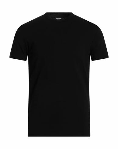 Dsquared2 Man Undershirt Black Cotton, Elastane Cover