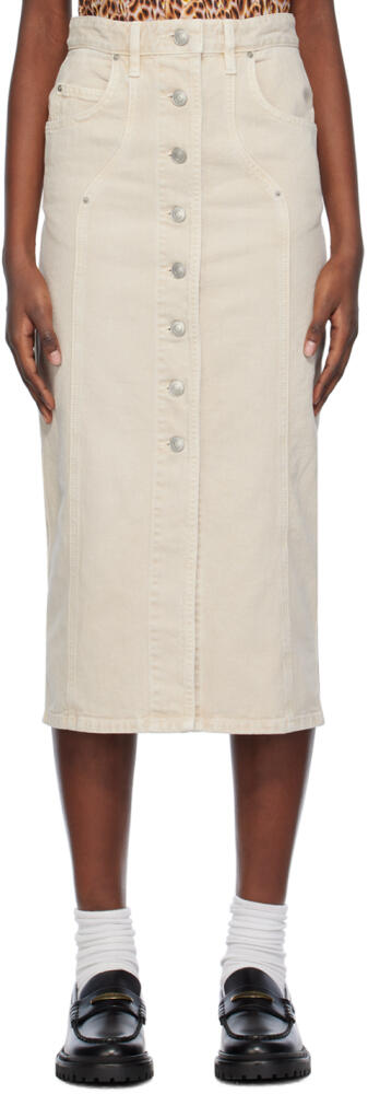 Isabel Marant Etoile Beige Vandy Denim Midi Skirt Cover