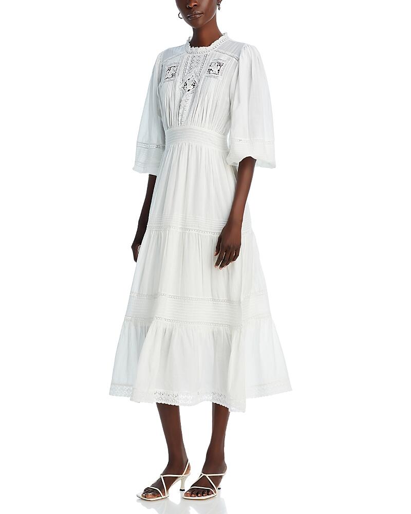 Vanessa Bruno Clay Lace Detail Cotton Midi Dress Cover