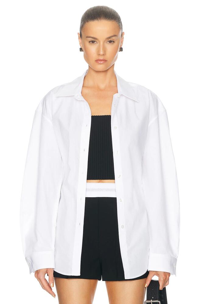 Alexander Wang Ribbed Cami With Button Up Top in White Cover