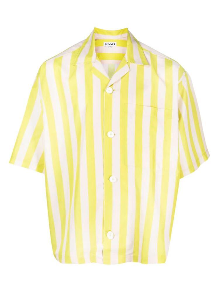 Sunnei chest-pocket short-sleeve shirt - Yellow Cover