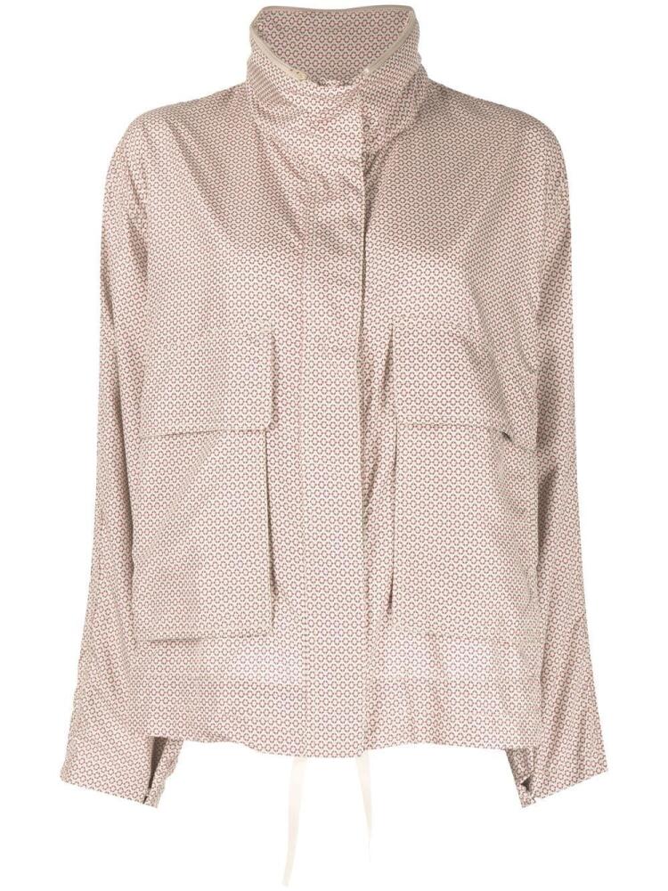 Goen.J geometric print windbreaker jacket - Neutrals Cover