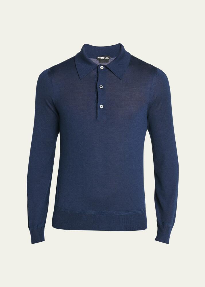 TOM FORD Men's Cashmere-Silk Polo Sweater Cover