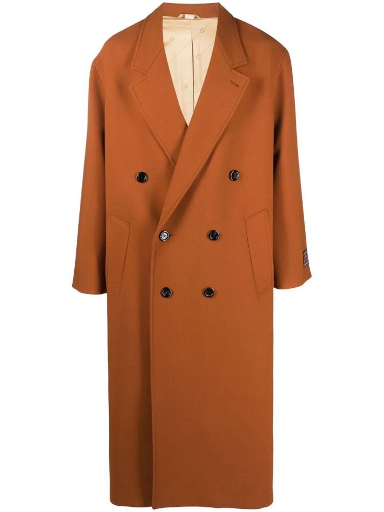 Gucci notched-collar double-breasted coat - Brown Cover