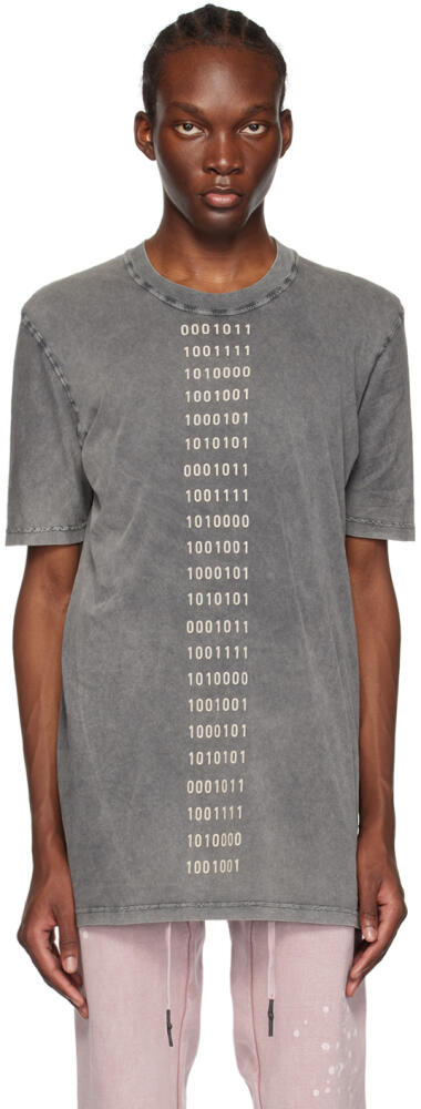 11 by Boris Bidjan Saberi Gray Printed T-Shirt Cover