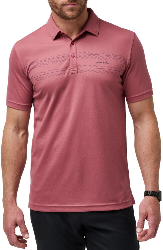 TravisMathew On Schedule Stripe Piqué Polo in Roan Rouge Cover