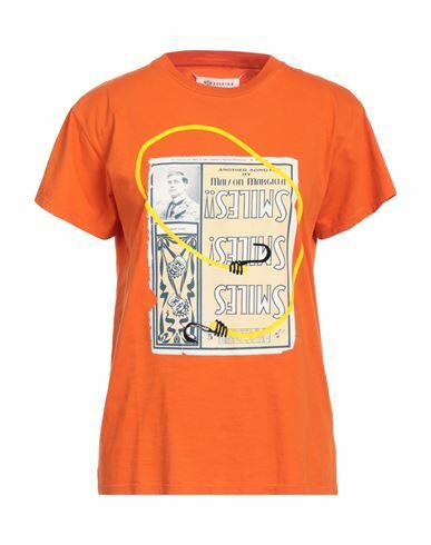 Maison Margiela Woman T-shirt Orange Cotton Cover