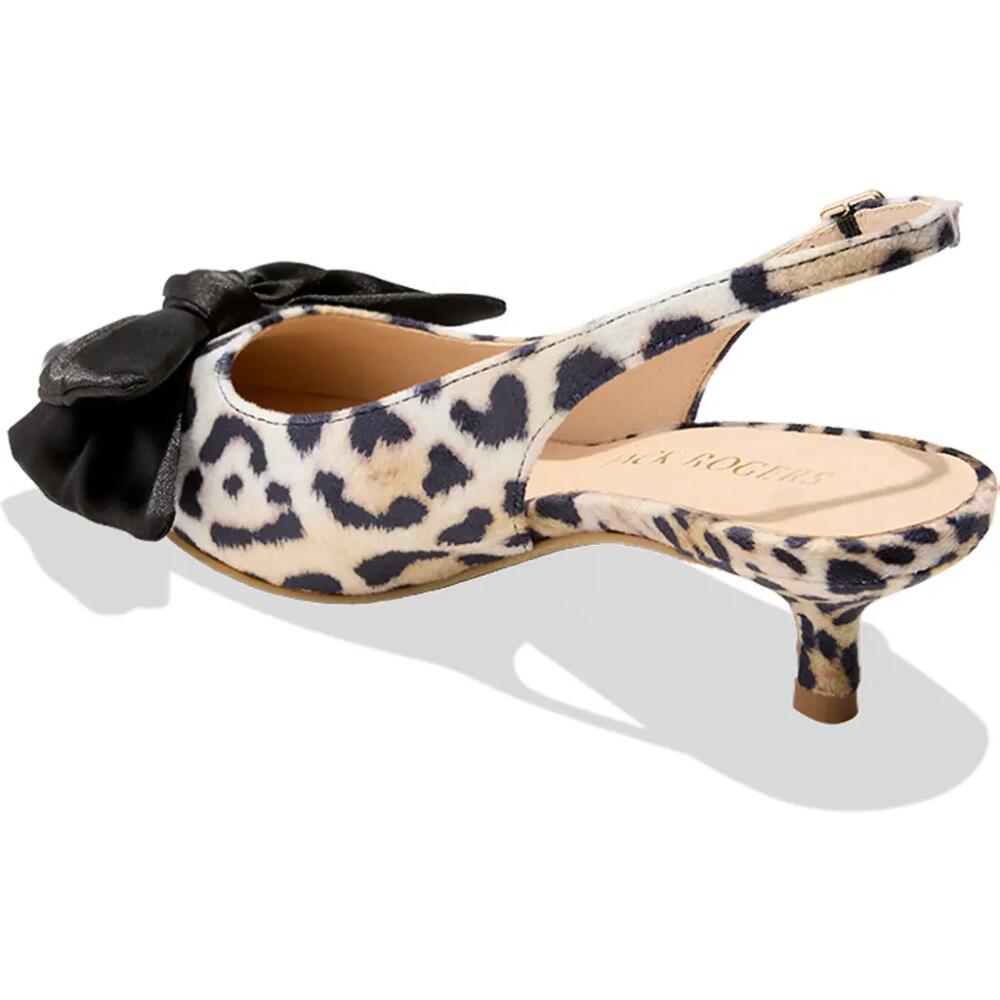 Jack Rogers Debra Slingback Pointed Toe Pump in Leopard/Black Cover