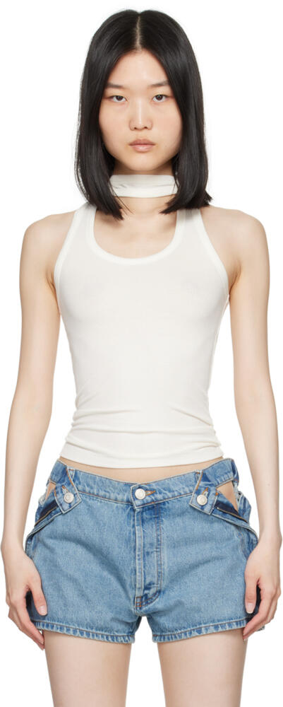 Coperni White Ribbed Tank Top Cover