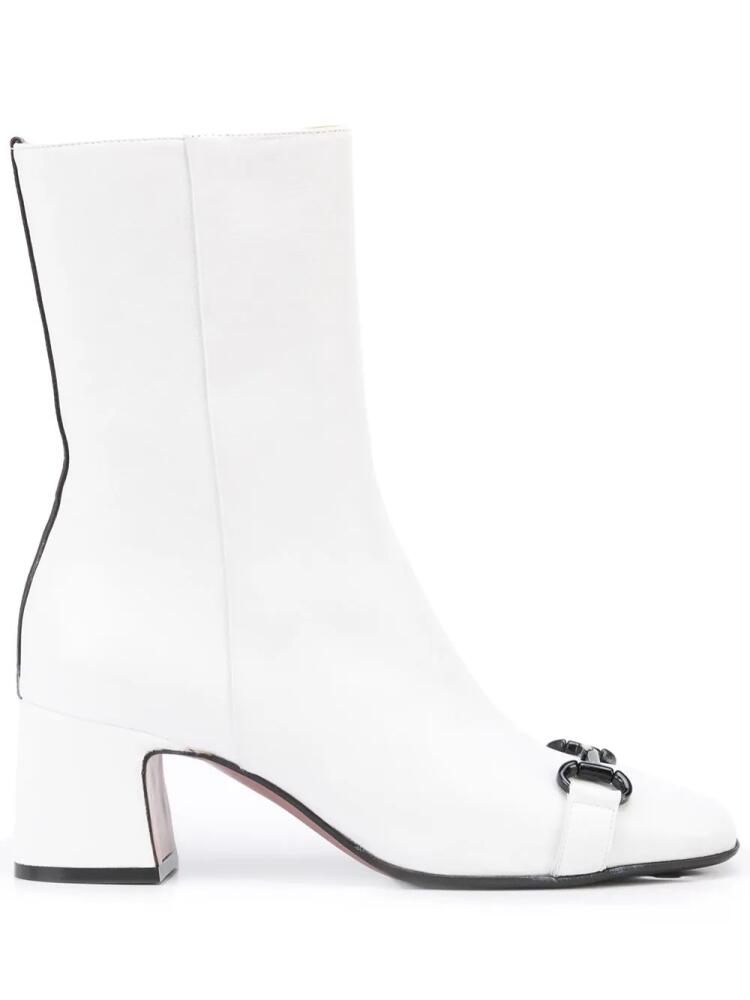 Madison.Maison horsebit leather boots - White Cover