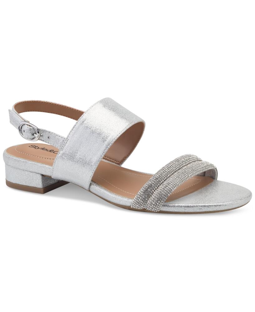 Style & Co Women's Selbiee Slingback Dress Sandals, Created for Macy's - Silver Cover