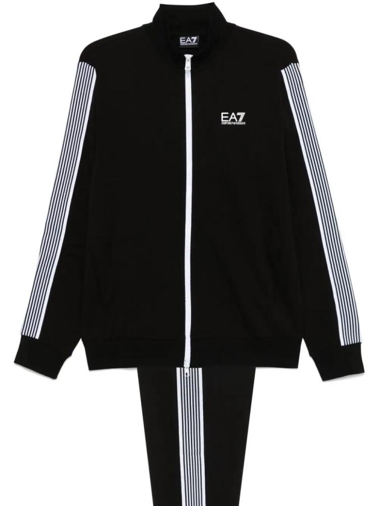 Ea7 Emporio Armani stripe-detail tracksuit - Black Cover