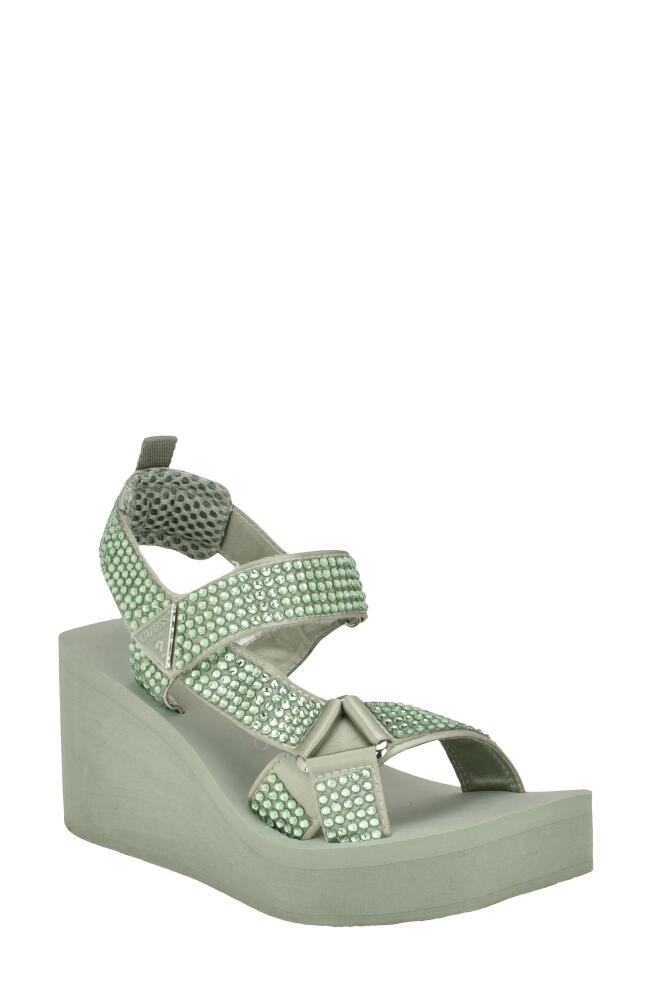 GUESS Dawsin Slingback Platform Wedge Sandal in Light Green Cover