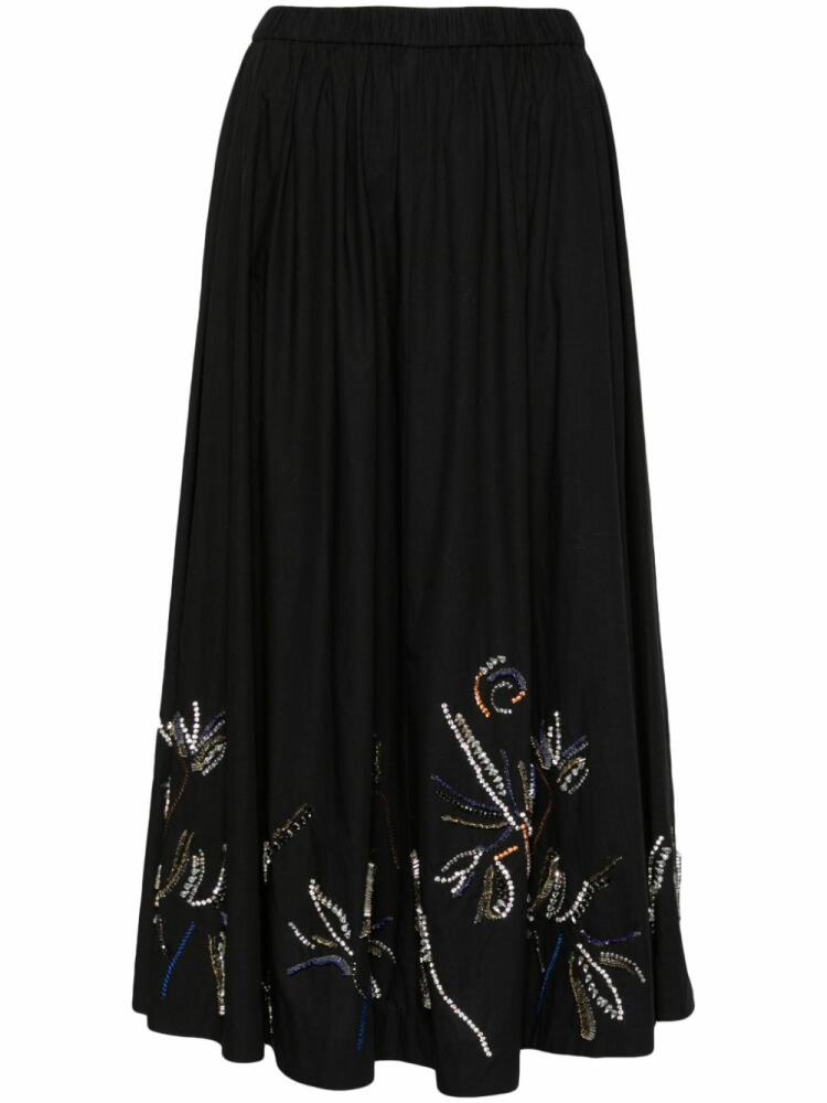 Forte Forte crystal-embellished flared midi skirt - Black Cover