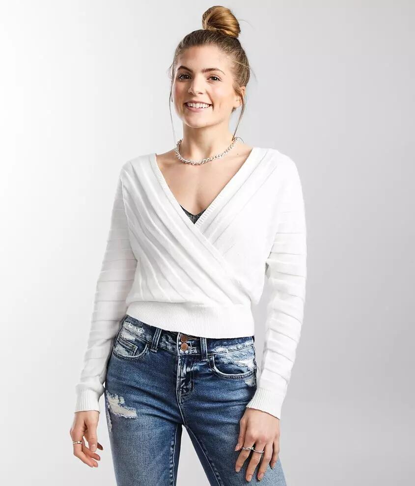 Daytrip Wide Ribbed Surplice Sweater Cover