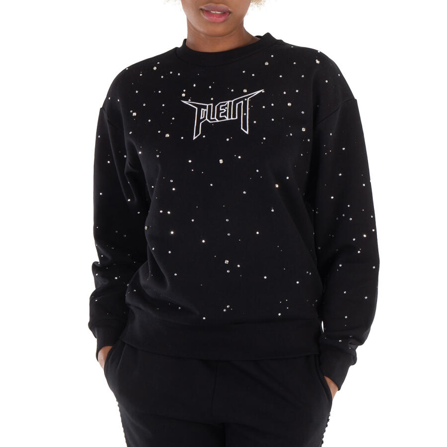 Philipp Plein Long-Sleeve Iconic Plein Rhinestone Sweatshirt Cover