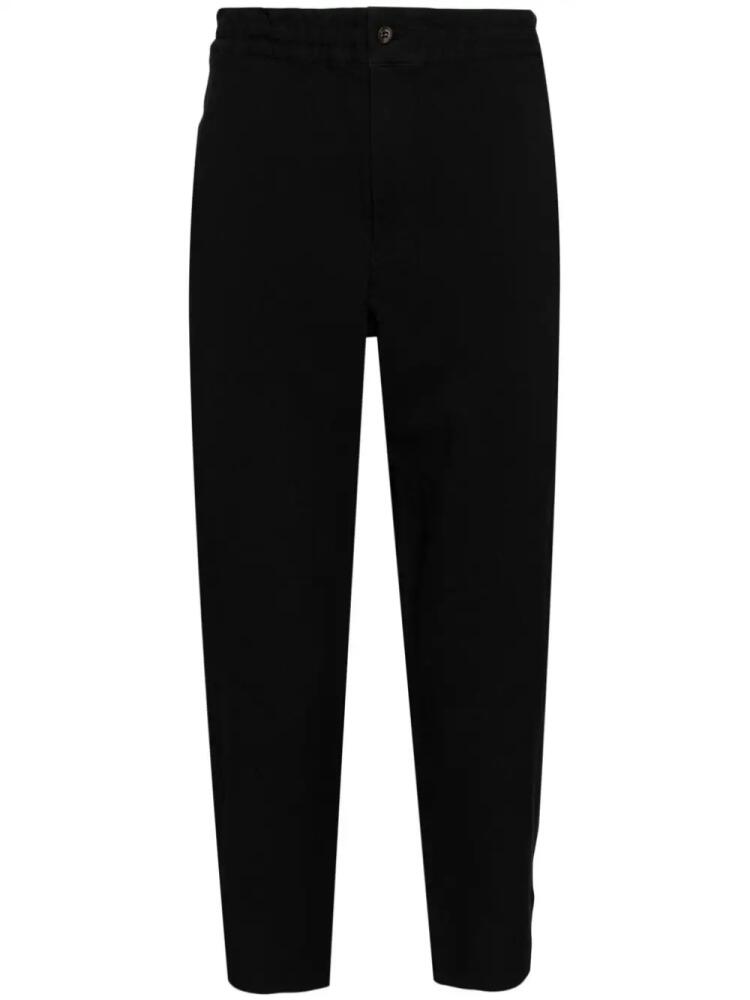 Black Comme Des Garçons elasticated waist cropped trousers Cover