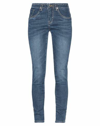 Take-two Woman Jeans Blue Cotton, Polyester, Elastane Cover