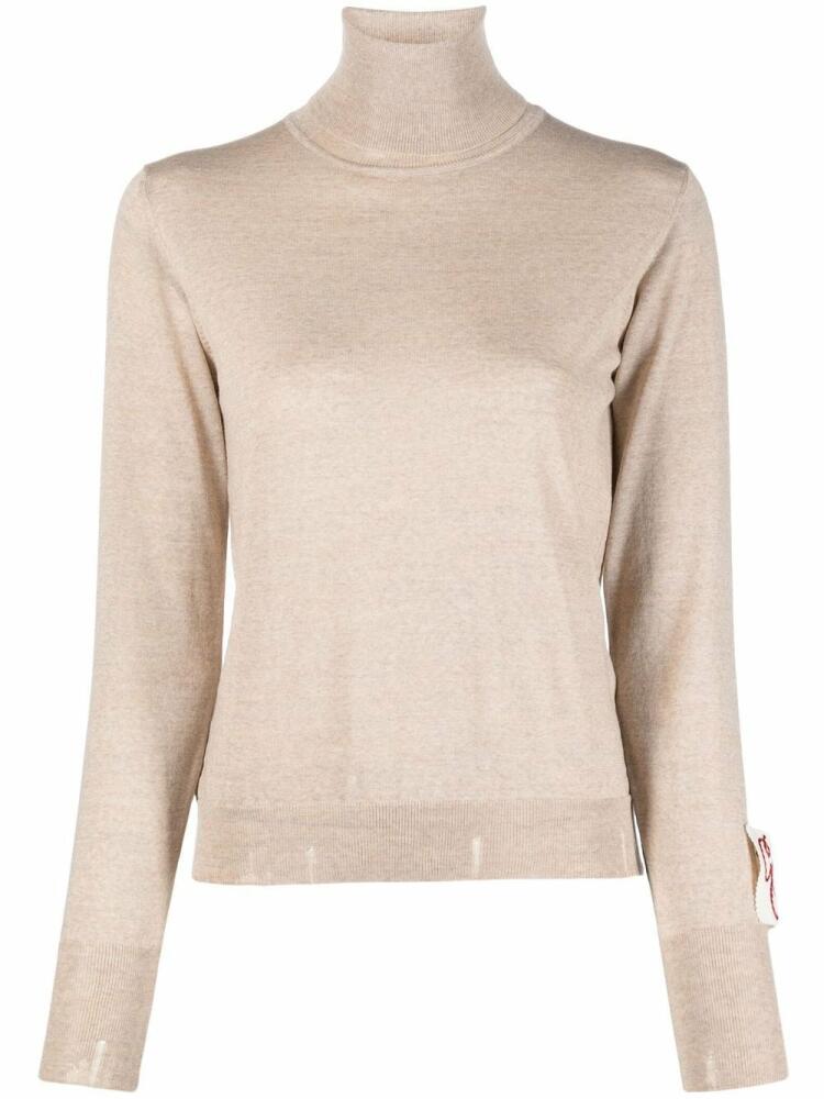 Golden Goose distressed roll-neck virgin wool jumper - Neutrals Cover