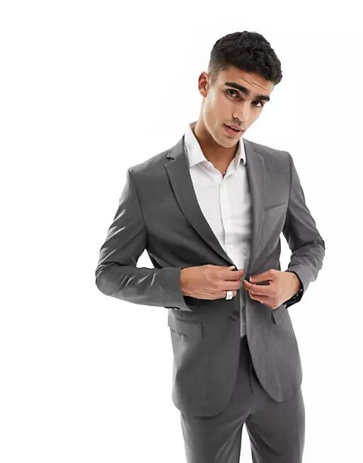 Selected Homme slim fit suit jacket in gray Cover