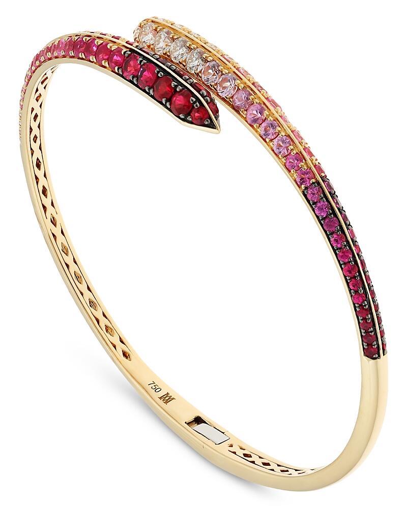 Alberto Milani 18K Yellow Gold Via Fiori Scuri Pink Sapphire & Diamond Ombre Bypass Bangle Bracelet - Exclusive, Italy Campaign Cover