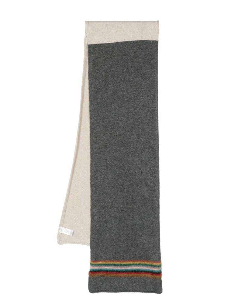 Paul Smith two-tone stripe-border scarf - Grey Cover