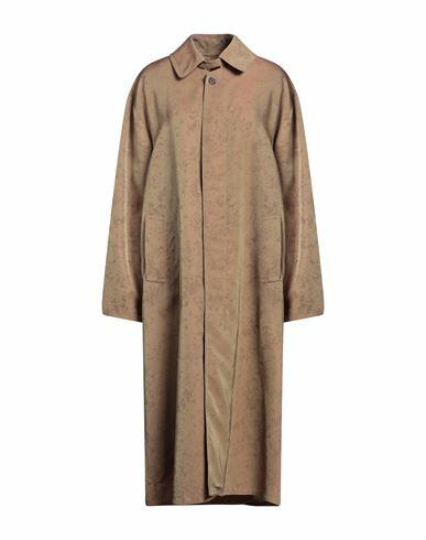 Maison Margiela Woman Overcoat & Trench Coat Khaki Viscose, Cotton, Polyester, Silk Cover