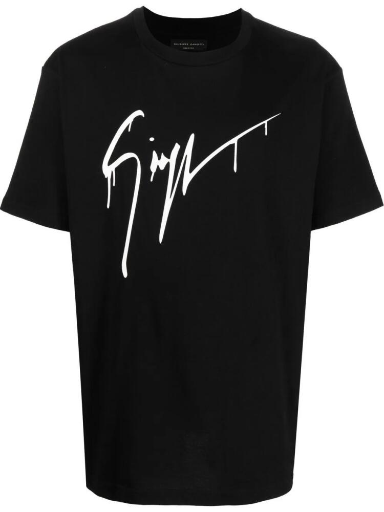 Giuseppe Zanotti logo-print cotton T-Shirt - Black Cover