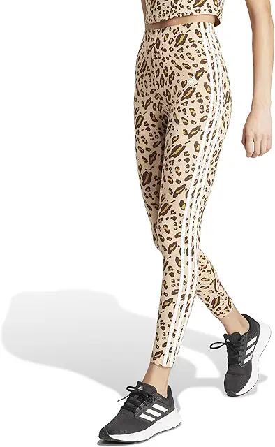 adidas Essentials 3-Stripes Animal Printed Leggings (Magic Beige/Mesa/Shadow Brown) Women's Clothing Cover