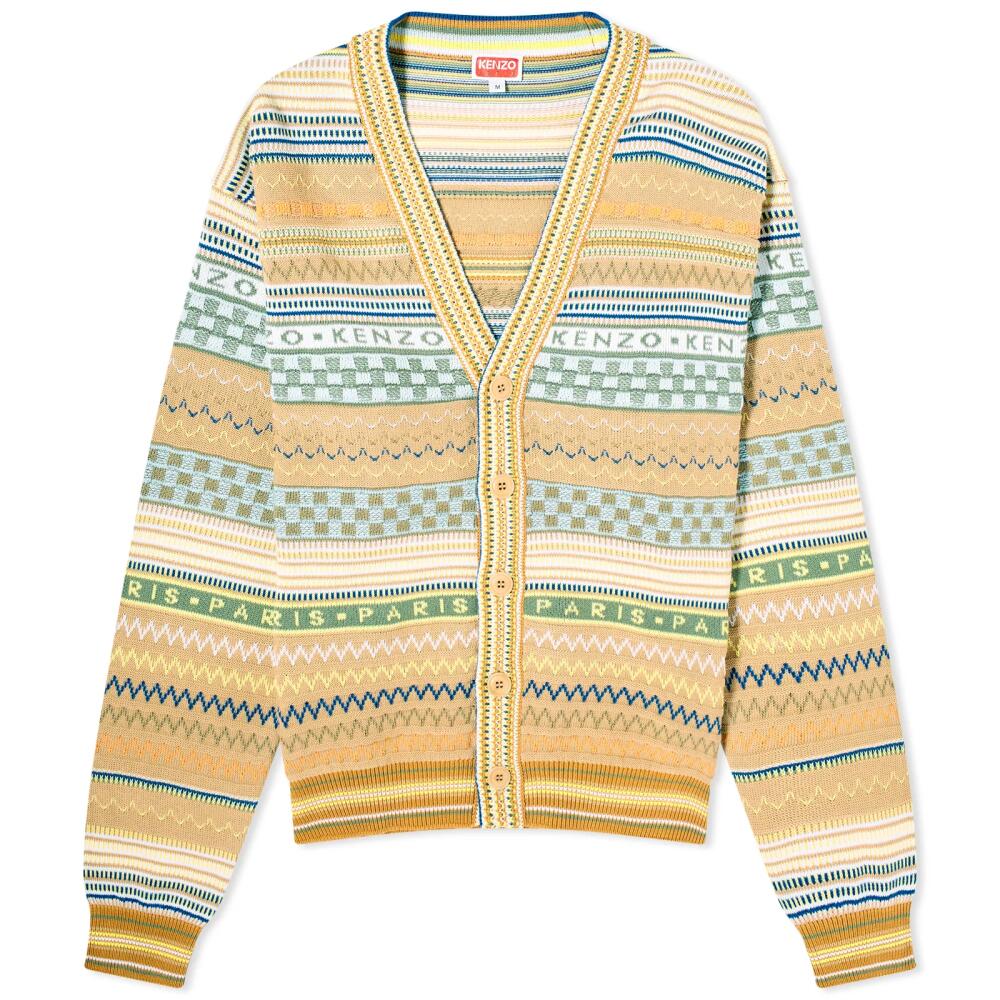 Kenzo Men's Fairisle Cardigan in Camel Cover