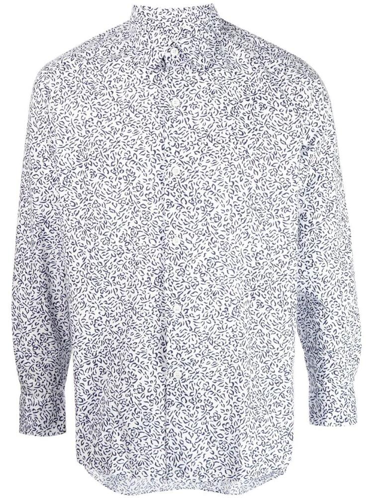 agnès b. Andy floral-print shirt - Blue Cover