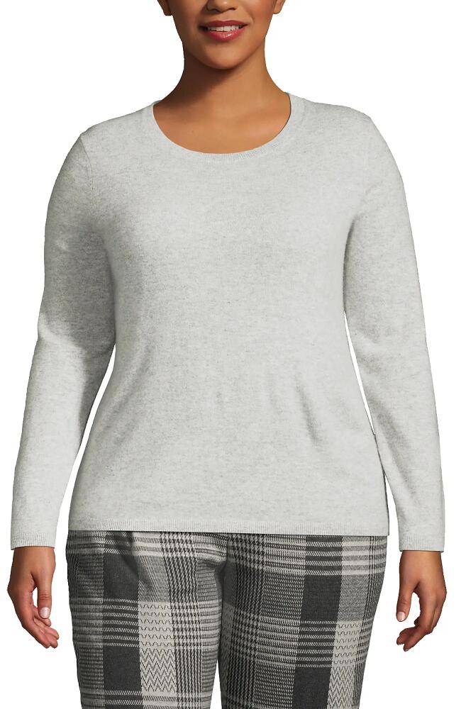 Lands' End Plus Size Cashmere Sweater in Gray Heather Cover