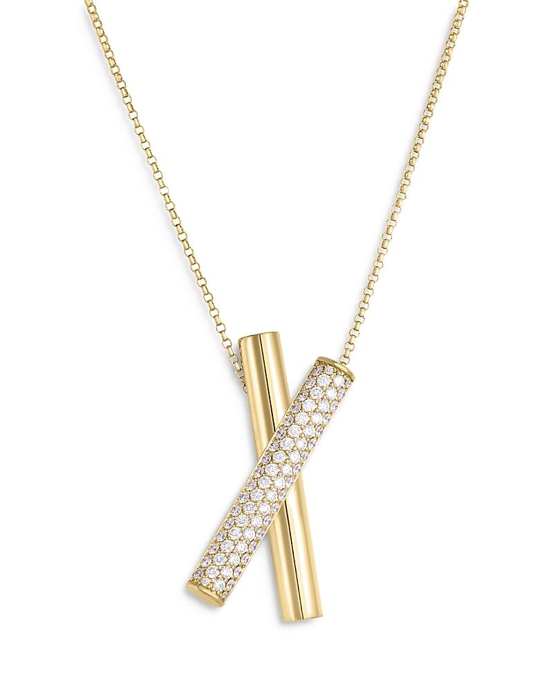 Roberto Coin 18K Yellow Gold Domino Diamond X Pendant Necklace, 16-18 Cover