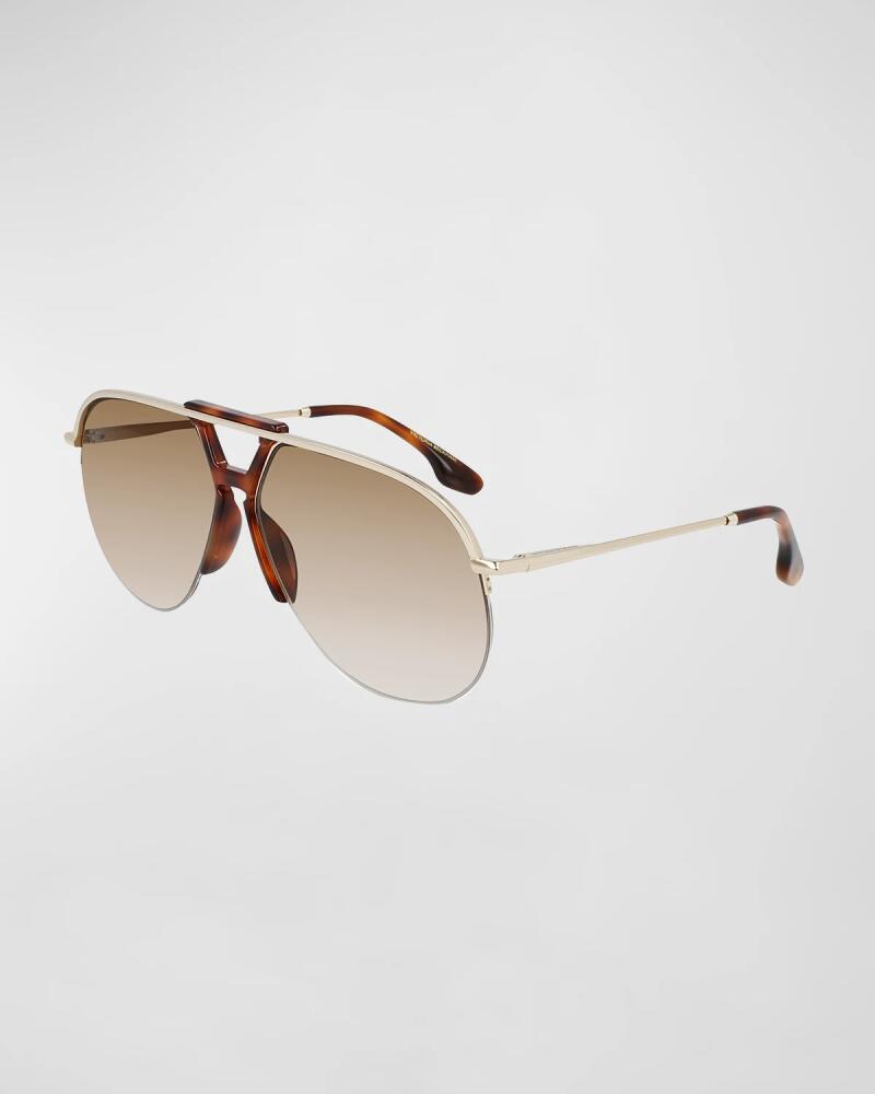 Victoria Beckham Classic Semi-Rimless Metal Aviator Sunglasses Cover