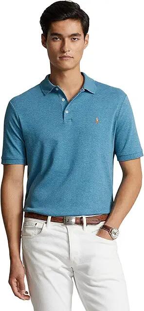 Polo Ralph Lauren Custom Slim Fit Soft Cotton Polo Shirt (Marine Heather) Men's Clothing Cover