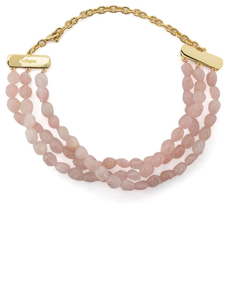 Cult Gaia Nora pearl choker necklace - Pink Cover