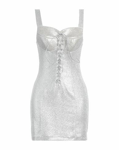 Nora Barth Woman Mini dress Silver Polyester, Viscose, Elastane Cover