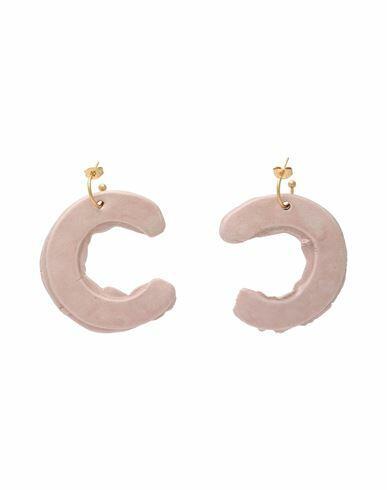 Levens Jewels C Hoops Pink Woman Earrings Blush Clay, Brass, Enamel Cover