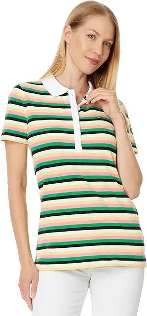 Tommy Hilfiger Multi Color Striped Polo (Black Multi) Women's Clothing Cover