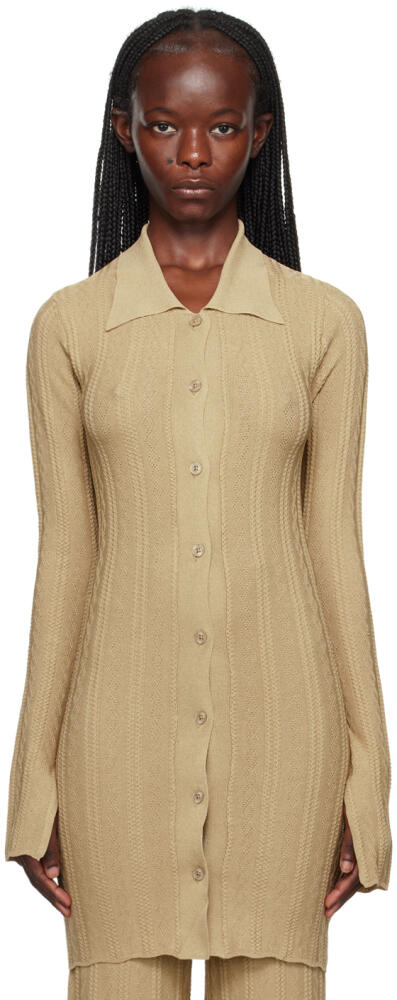 REMAIN Birger Christensen Beige Buttoned Cardigan Cover