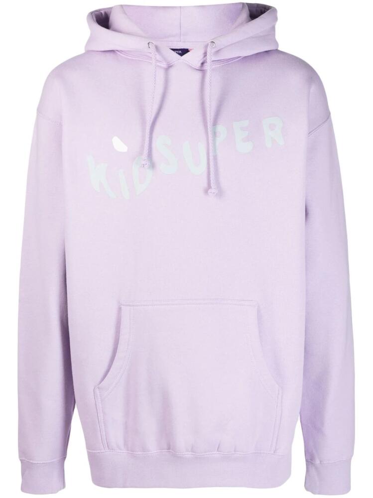 KidSuper logo-print long-sleeved cotton hoodie - Purple Cover