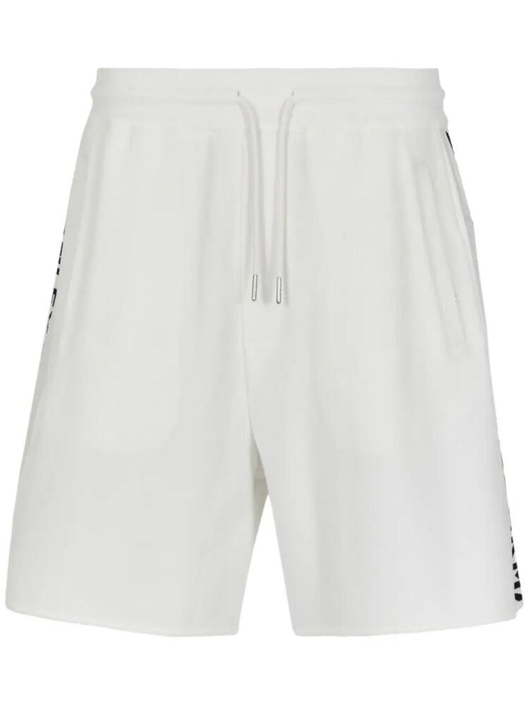 Armani Exchange logo-tape track shorts - White Cover