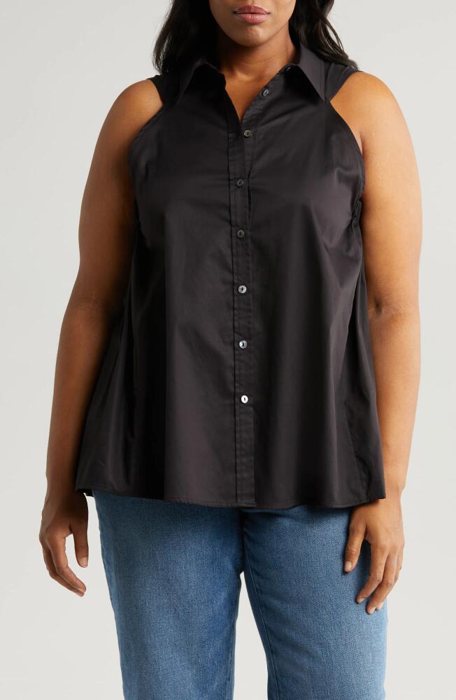 HARSHMAN Ziva Sleeveless Button-Up Shirt in Black Cover